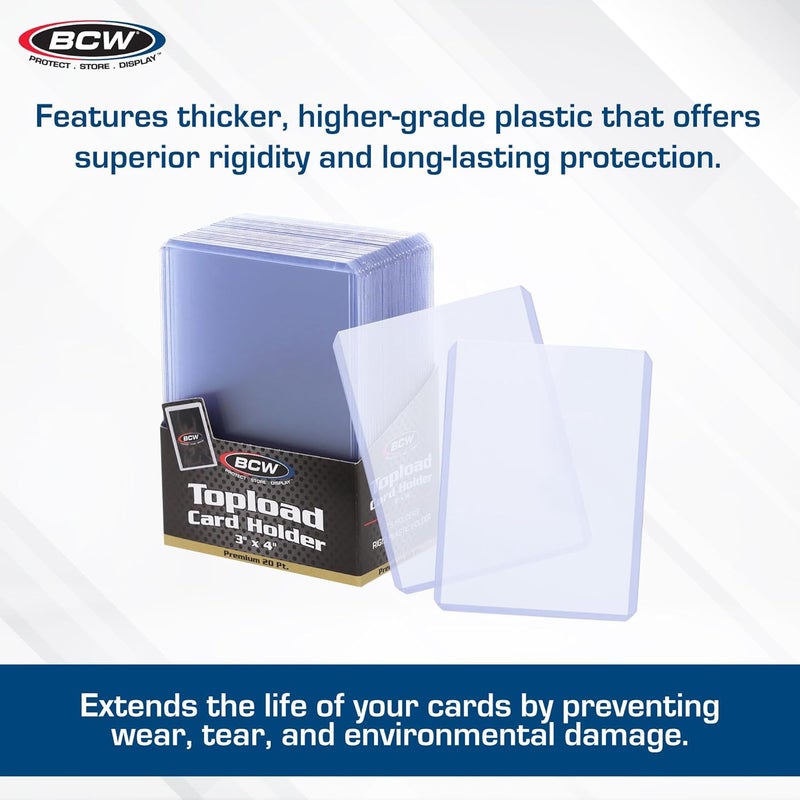 BCW Premium 3x4 Topload Card Holders – 200 Pack | Ultra-Clear 20PT Rigid PVC Protectors | Heavy-Duty Card Holders for Standard Trading Cards, Sports Cards, MTG, Pokémon & More - Image 2